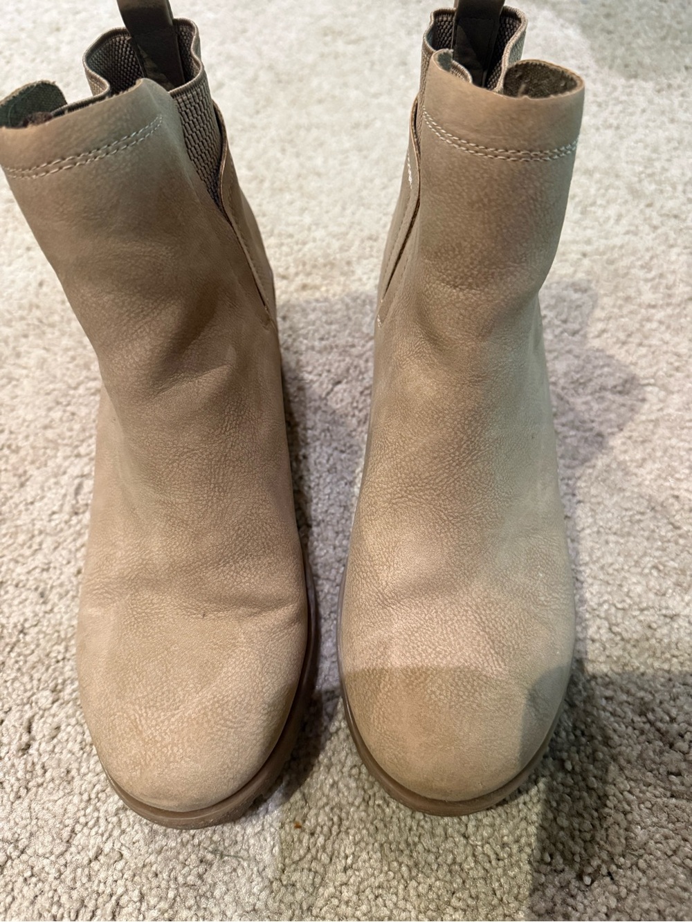 Korks by Kork-Ease Elsie Lug Sole Block Heel Booties Taupe 8.5 M